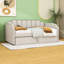 Lit de jour simple rembourré avec couchette, ports USB et lattes-313734403
