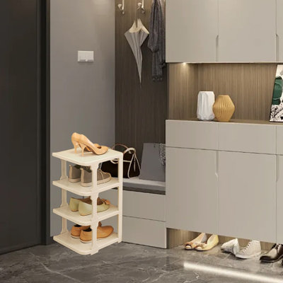 Rack Shoe Organizers For Closet Plastic Shoe Storage Box For Entryway Living Room Sturdy Stackable Sneakers Cabinet Bins