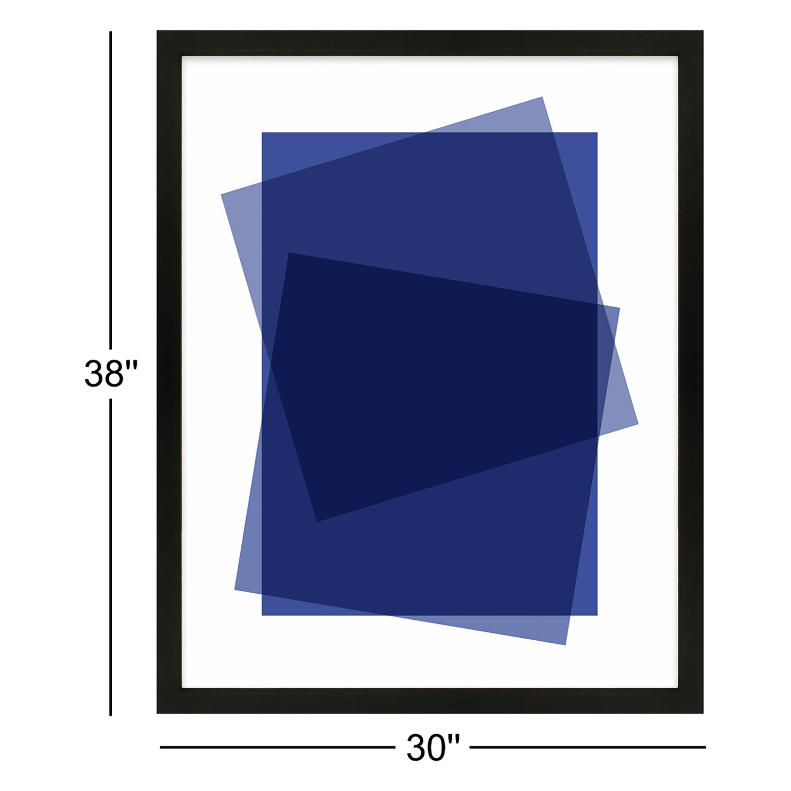 Kami "Indigo" Print by Jacques Pilon, Black Framed Paper, 38" H x 30" W