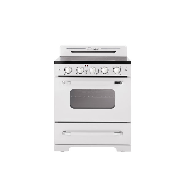 BRAVO KITCHEN 24-in Smooth Surface 4 Elements 2.9-cu ft Slide-in Electric  Range (Stainless Steel) in the Single Oven Electric Ranges department at