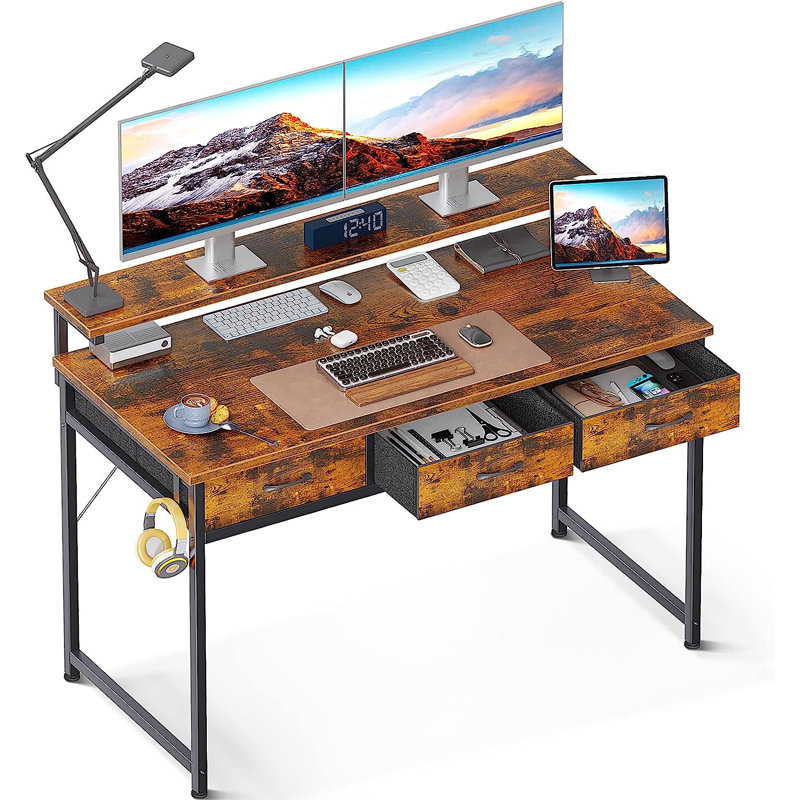 Metal Base Computer Desk, 33" H x 47.2" W x 19.70" D
