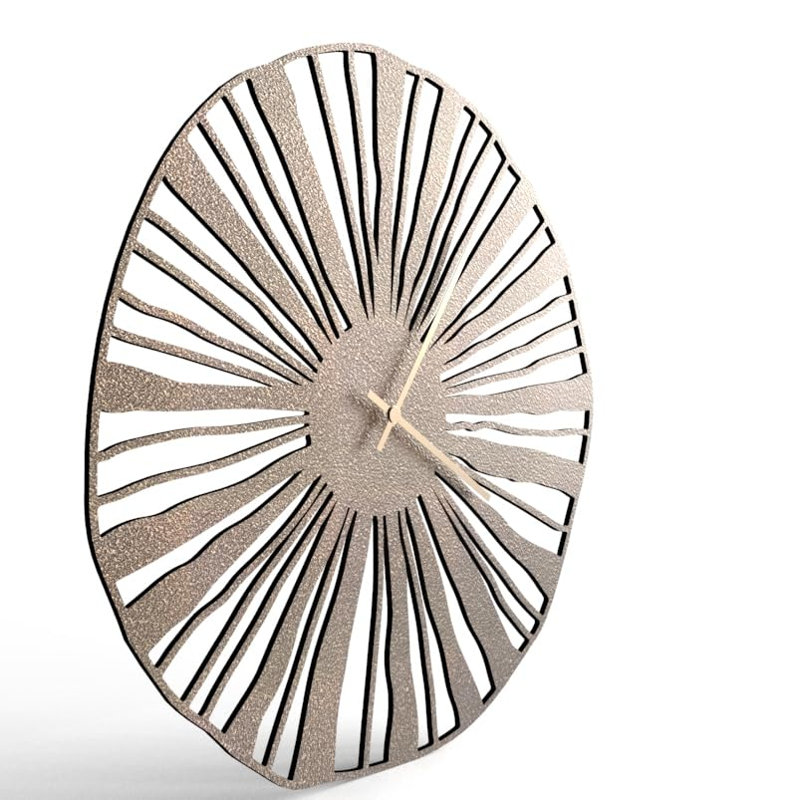 Grande horloge murale en métal Sunburst, L 30 po x H 30 po, Bronze
