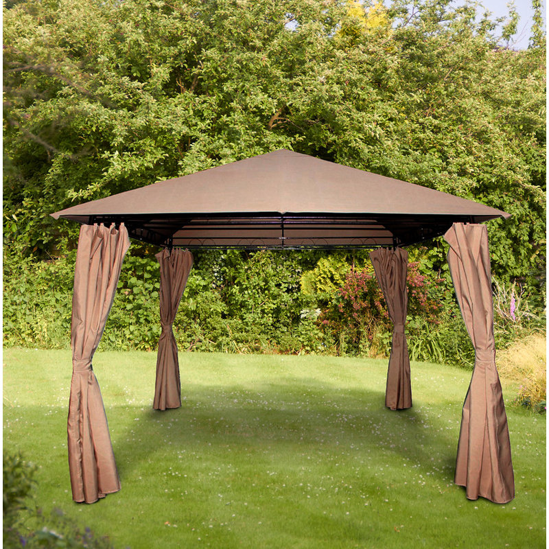 Columbus 4 x 3m Steel Patio Gazebo, Mocha