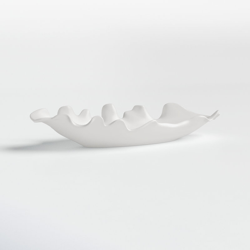 Bol blanc moderne Ashrita Ruffled Feathers