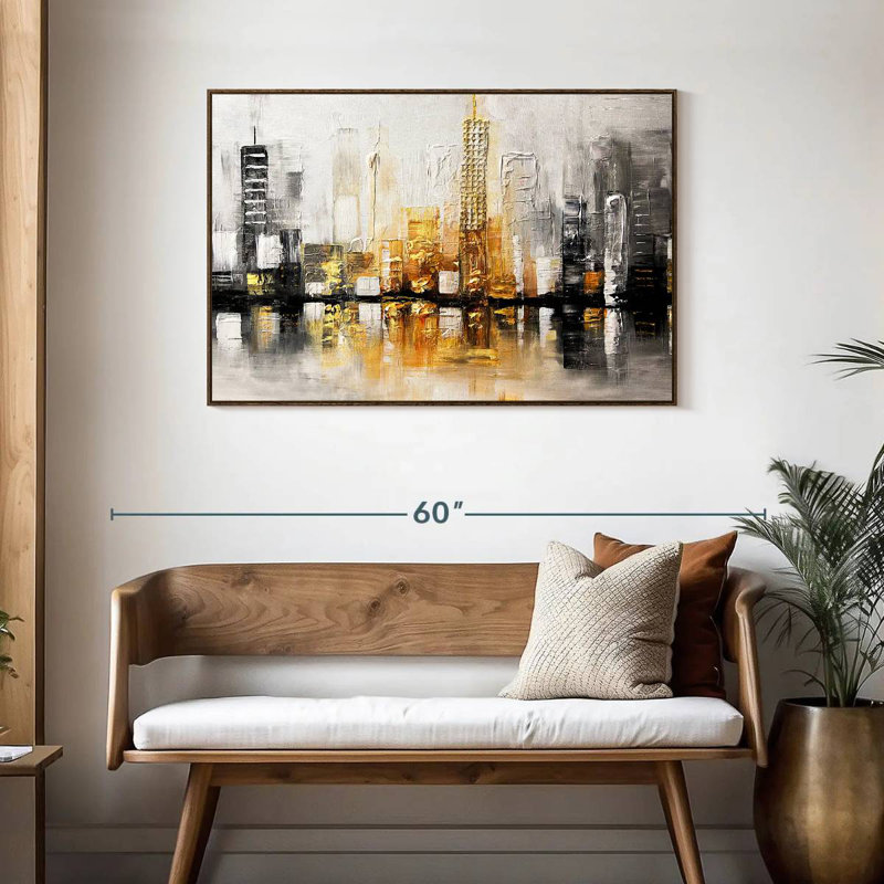 City View I, Cadre flottant en noyer, 43 po x 29 po