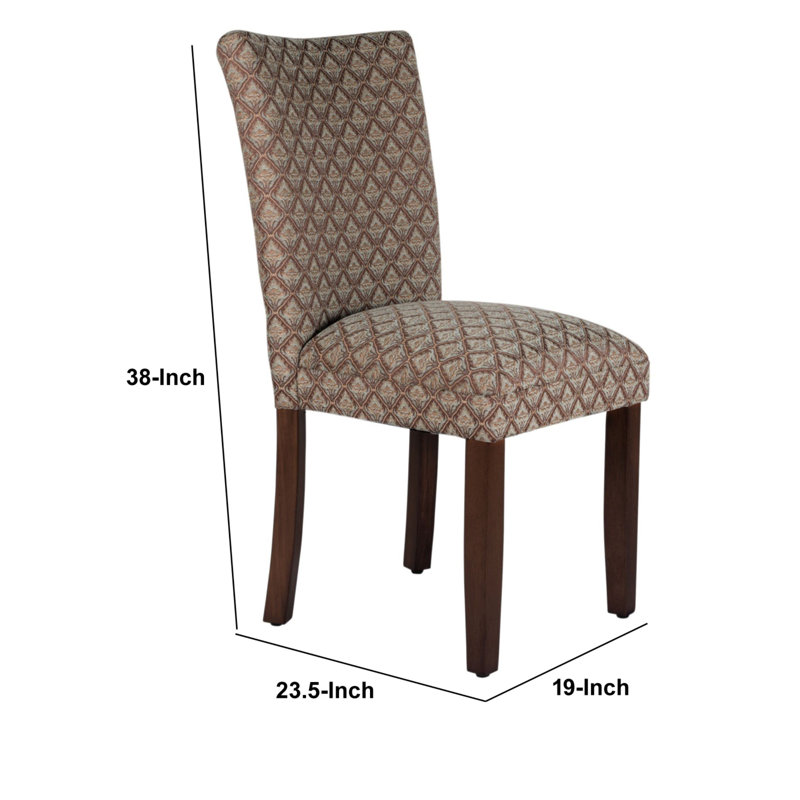 19.5'' H Fabric Upholstered Cherry Parsons Chair