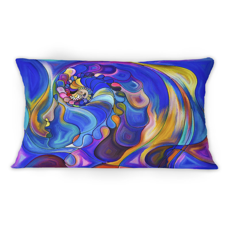Coussin décoratif à imprimé moderne Life Geometric Series Interplay Of Humains