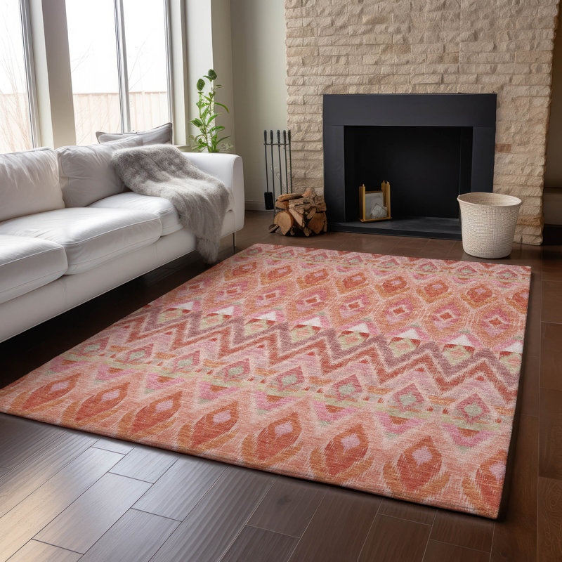 Premium Machine Washable Cerrito Pink Rug, Rectangle 9' x 12'