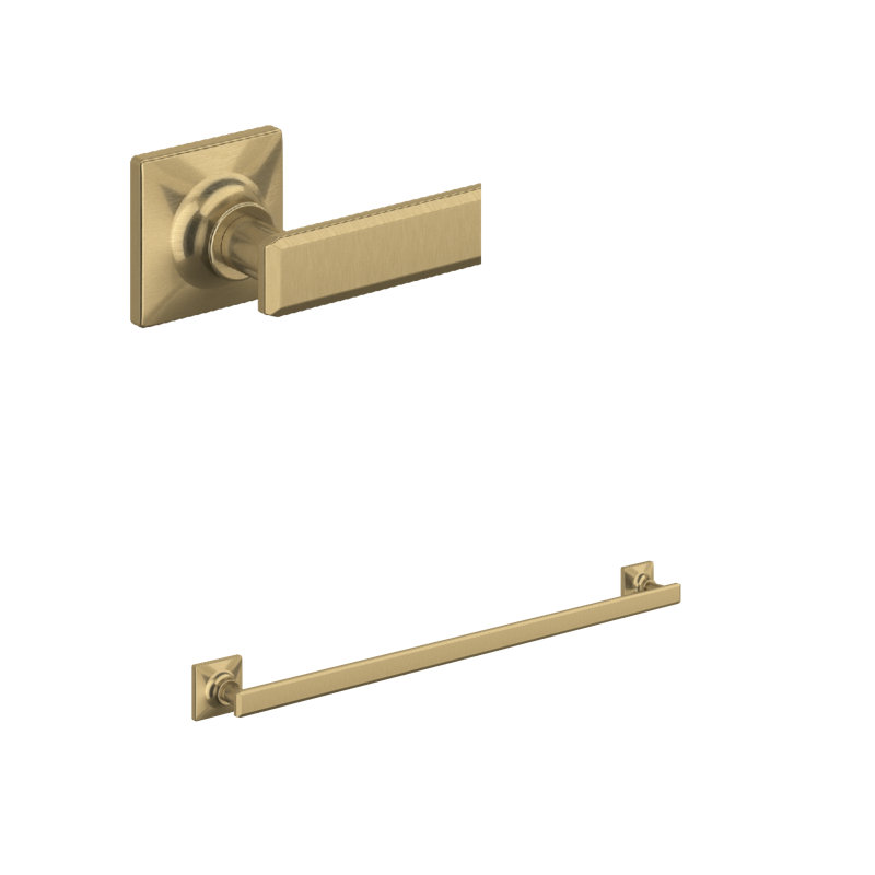 Apothecary 24" Towel Bar, Polished Nickel, 2.13" H x 26.13" L x 2.5" D