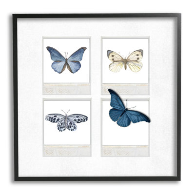 «Cottage Cottage Film Retro Butterflies» par Karen Smith - cadre flottant, impression sur bois