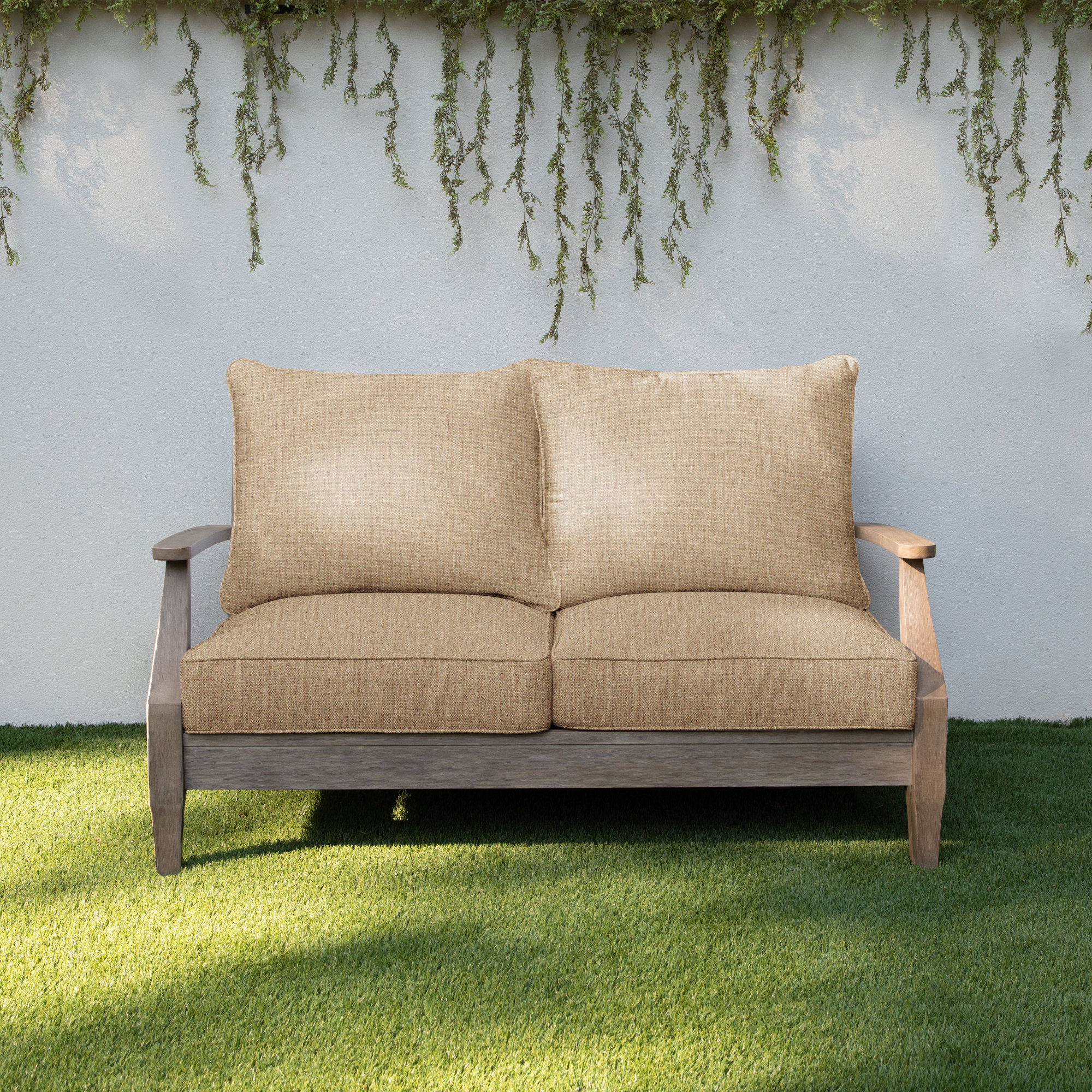 Davana Sunbrella Outdoor Loveseat, 25" W x 23" D, Canvas Cloud Sunbrella® Canvas