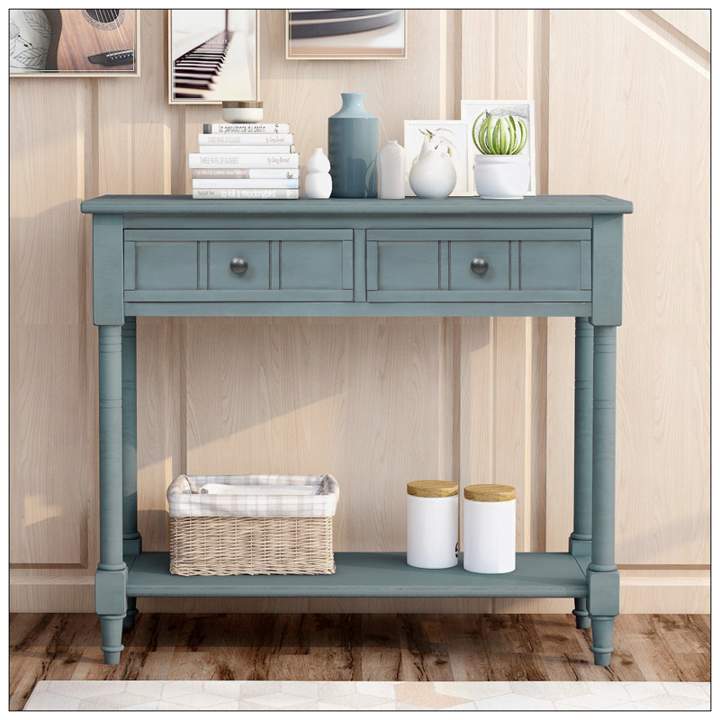 Koeller 35.43'' Console Table, Navy