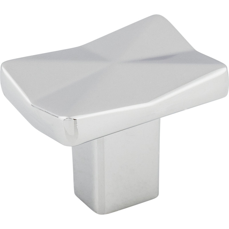 Quilted 1 1/4" Length Rectangle Knob, Polished Chrome