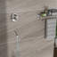 Pomme de douche à pluie ronde murale 10 po et douchette cascade en nickel brossé - Valve, installation sanitaire facile à installer - équilibrée et propre