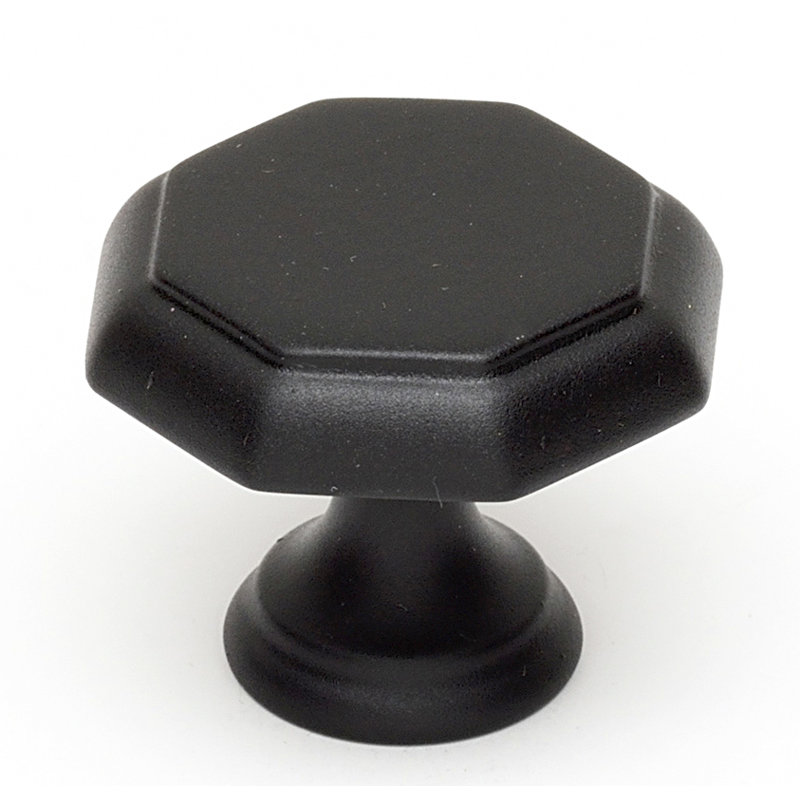Geometric Geometric Knob, Matte Black, 1.13" H x 1.25" W x 0.75" D