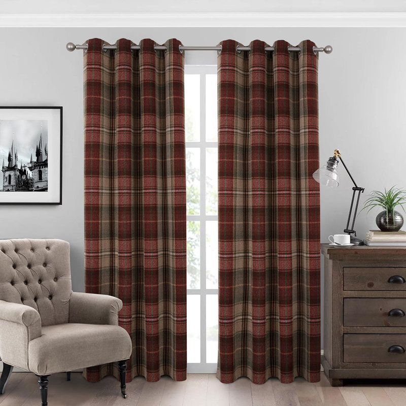 Blackout Curtain Panel Pair, Dark Red, Width 168 x Drop 229 cm