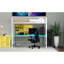 Lit mezzanine en métal pour lit simple avec DEL et bureau, blanc, choix du passionné de jeu, solide, aucun sommier requis, processus d'assemblage simple, taille et structure blanches, sécuritaire, nécessaire, installation simple-37673139-37673138