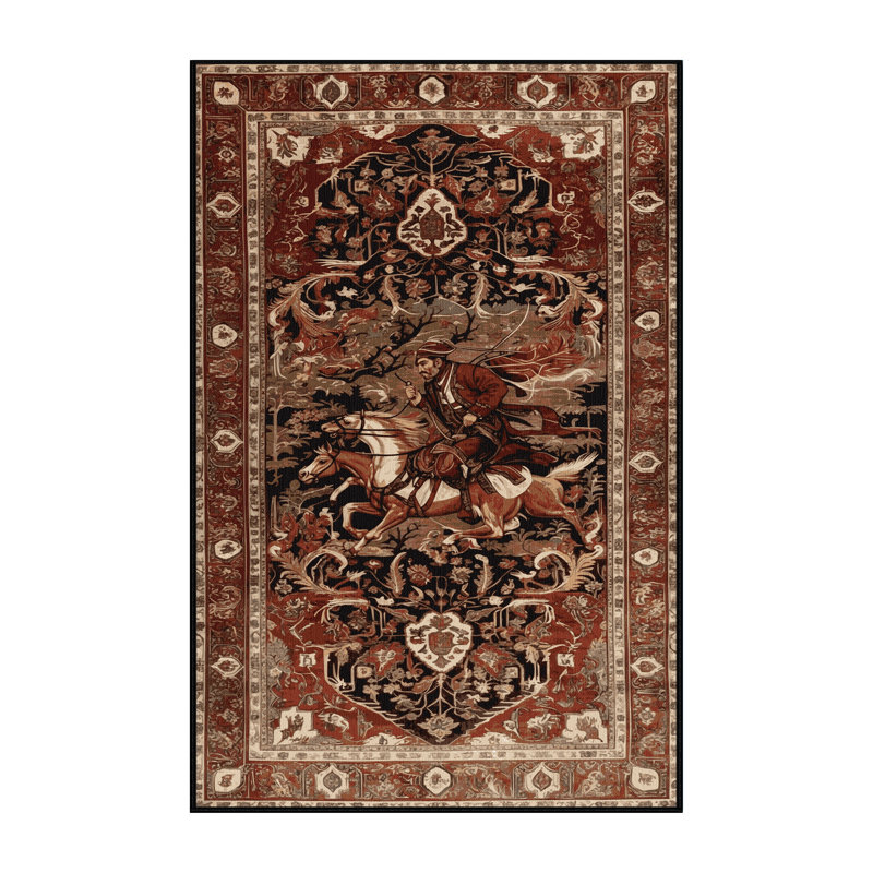 Tapis brun lavable à la machine, Rectangle 6 pi x 9 pi
