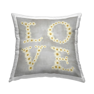 Coussin décoratif imprimé Love Daisy par Daphne Polselli