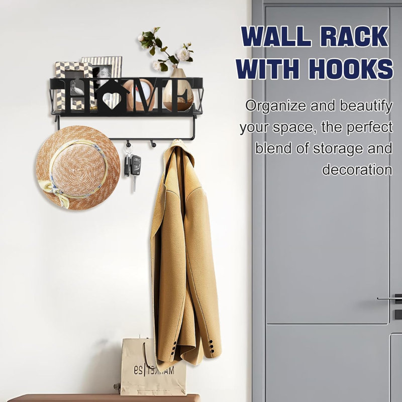 Reppert Metal Wall Organizer, Black