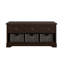 Banc de rangement en bois avec 3 tiroirs et 3 paniers tissés-2111195937