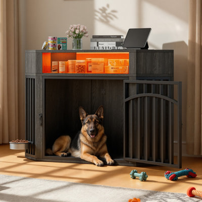  Meuble de coin pour cage 52 po avec éclairage DEL et prises de courant