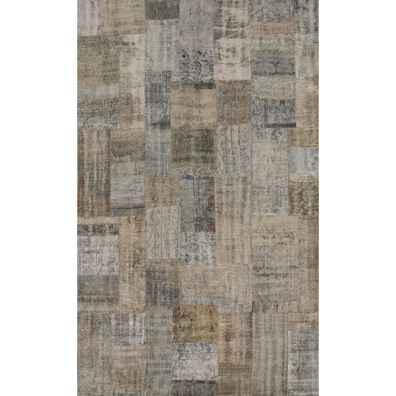 Tapis géométrique en laine patiné 7 x 10