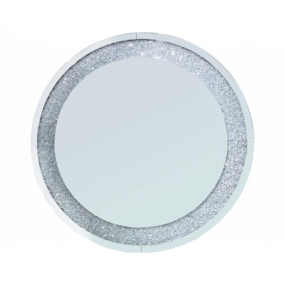 33.46"(85Cm)Crystal Crush Diamond Sparkly Round Mirror