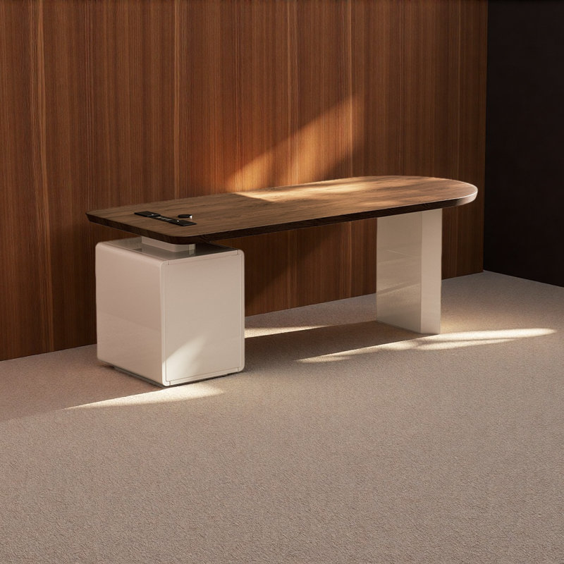Bureau de designer avec bords arrondis, H 29,52 po x l 78,74 po x P 31,49 po