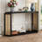 Narrow Console Table With Unique Irregular Top Design & Open Shelf-644746435
