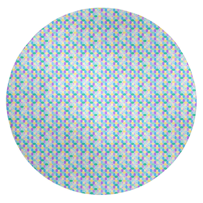Tapis de zone rose en verre coloré, Rond 5 pi