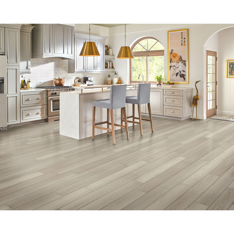 WaterTek 6mm Thick 7.09'' W x 60'' L Oak Vinyl Plank, Oasis