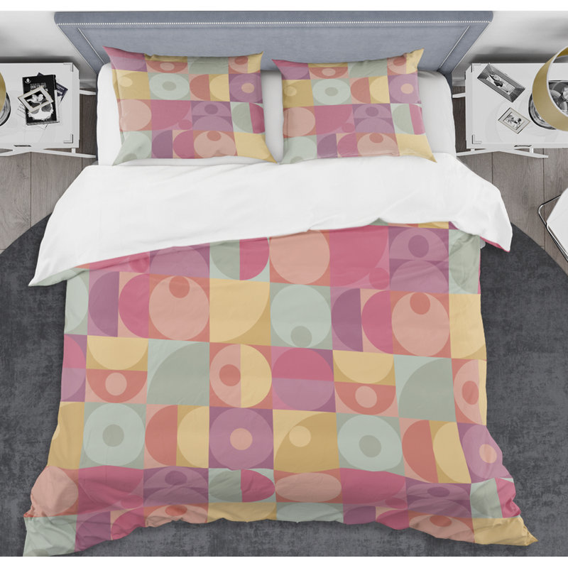  Ensemble de housse de couette rétro Minimal I Mid-Century, Housse de couette très grand + 2 taies décoratives