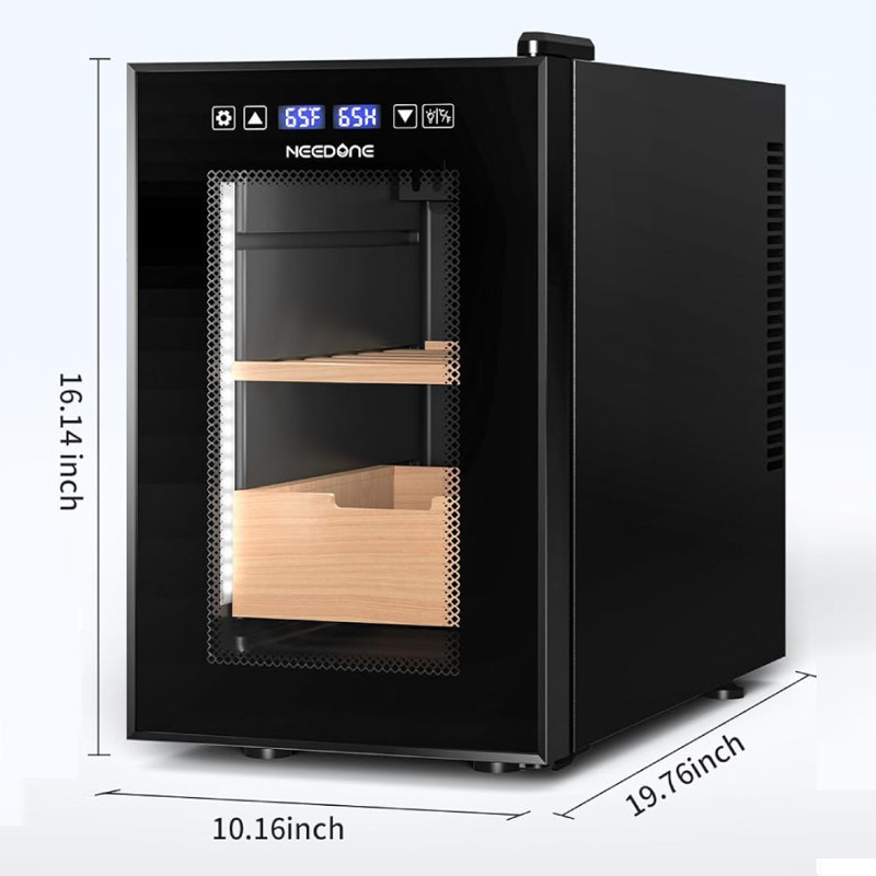 Upgraded 16L Electric Cigar Humidor Humidity, Heating, Cooling Quiet Smart Control, Thermostatic Cabinet (100 Counts)