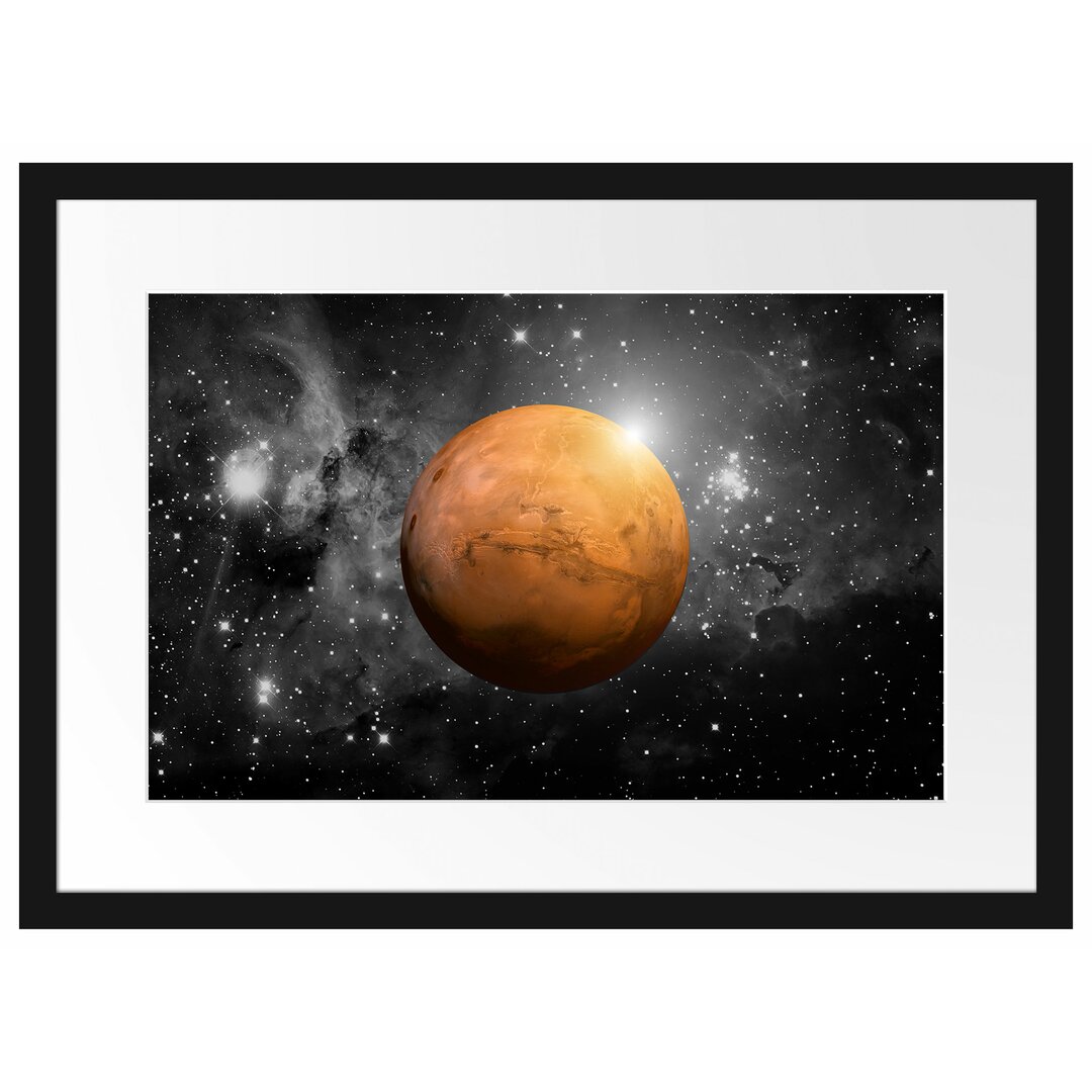 Gerahmtes Poster Planet Mars im Universum