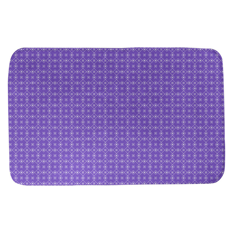 Bueschel Memory Foam Non-Slip Bath Rug, 17" W x 24" L, Purple/White
