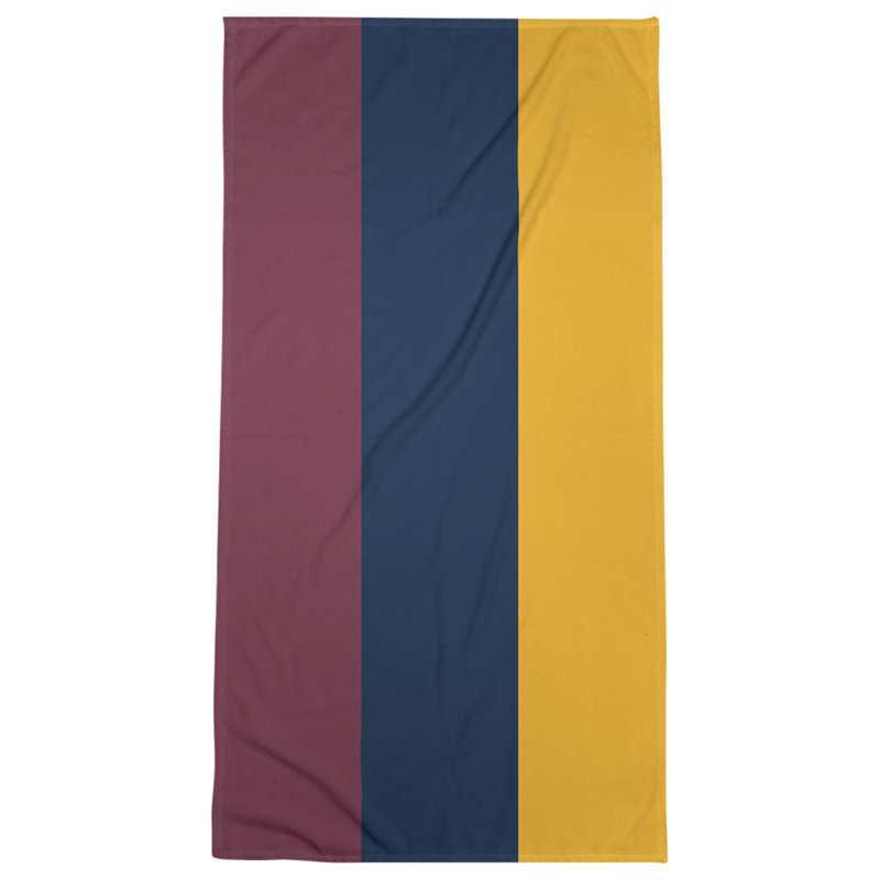 Lightweight Bath Towel, Wine/Navy Blue/Gold