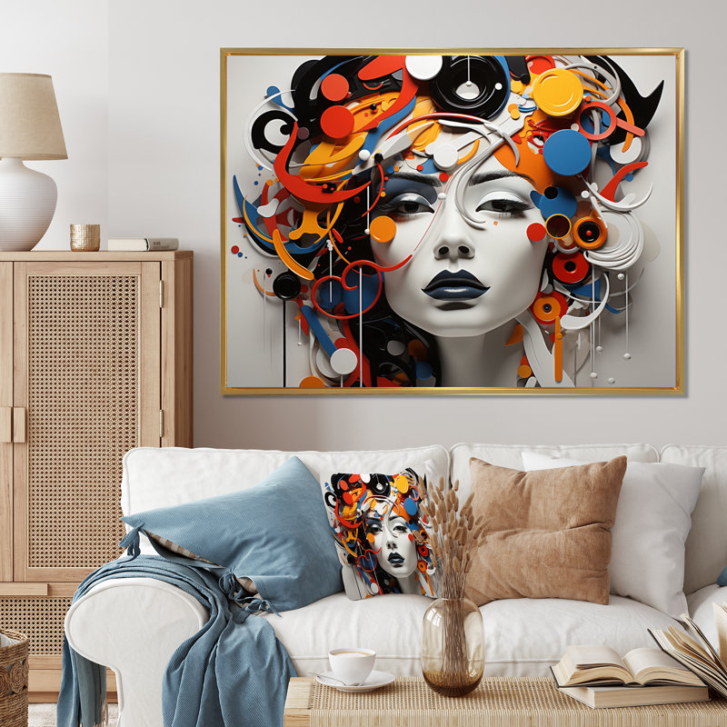 «Opt Transcendent Contrasts II», reproduction sur toile, Cadre flottant doré, H 12 po x l 20 po x P 1 po