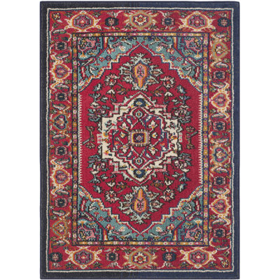 Hertzler Oriental Red/Turquoise Area Rug