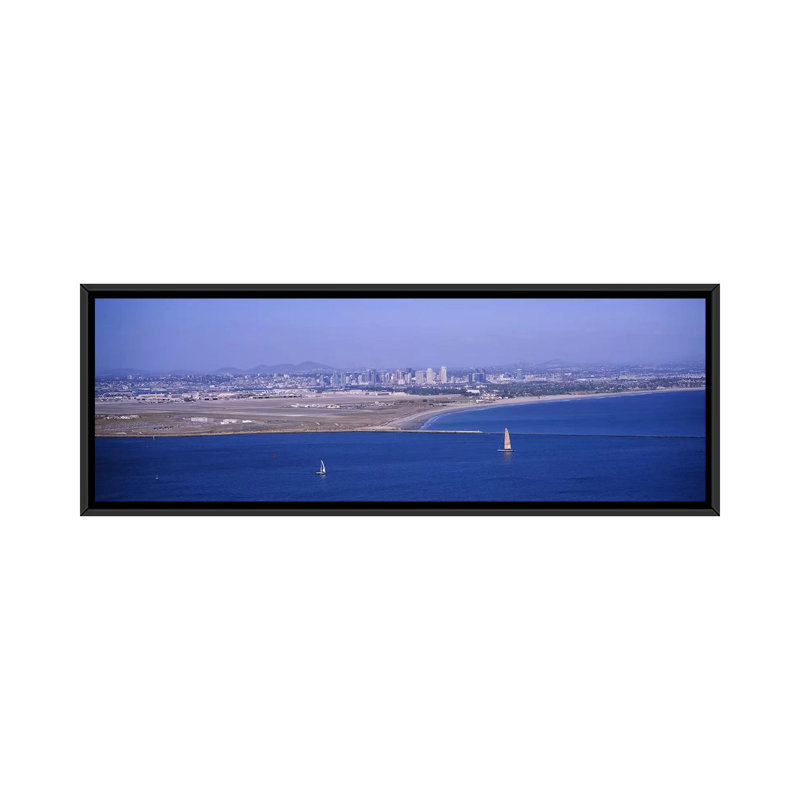 « coronado, san diego, california », reproduction de photo sur toile, H 20 po x l 60 po x P 1,5 po, Toile avec cadre noir