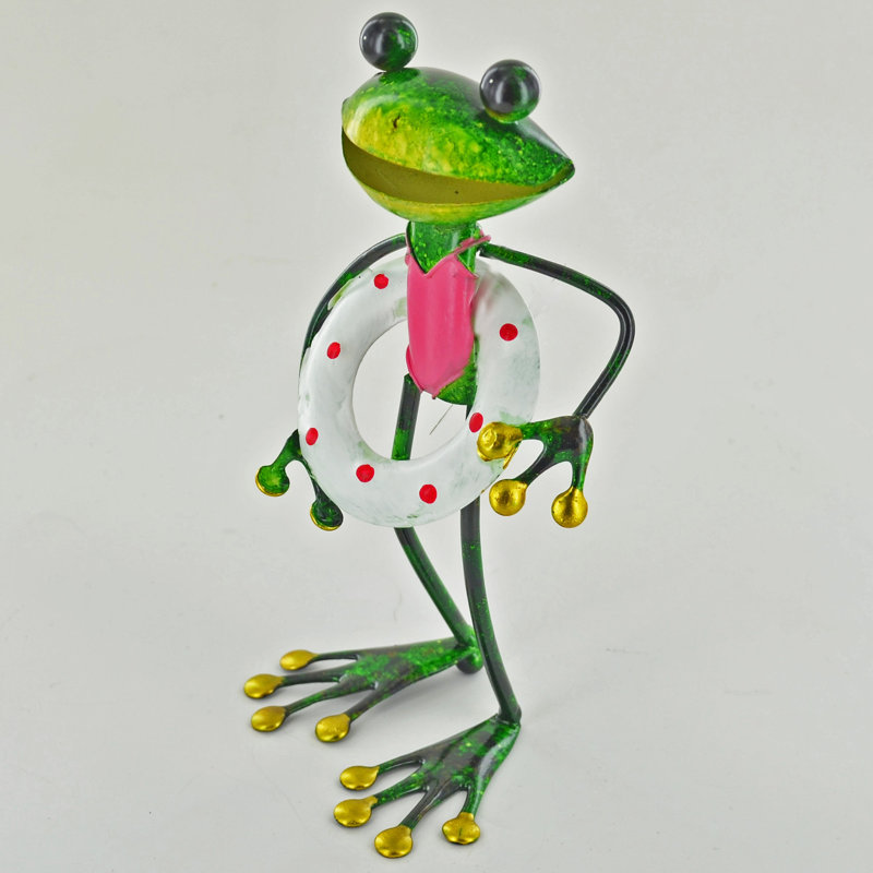 Gassville Frog Weather Resistant Metal Garden Statue