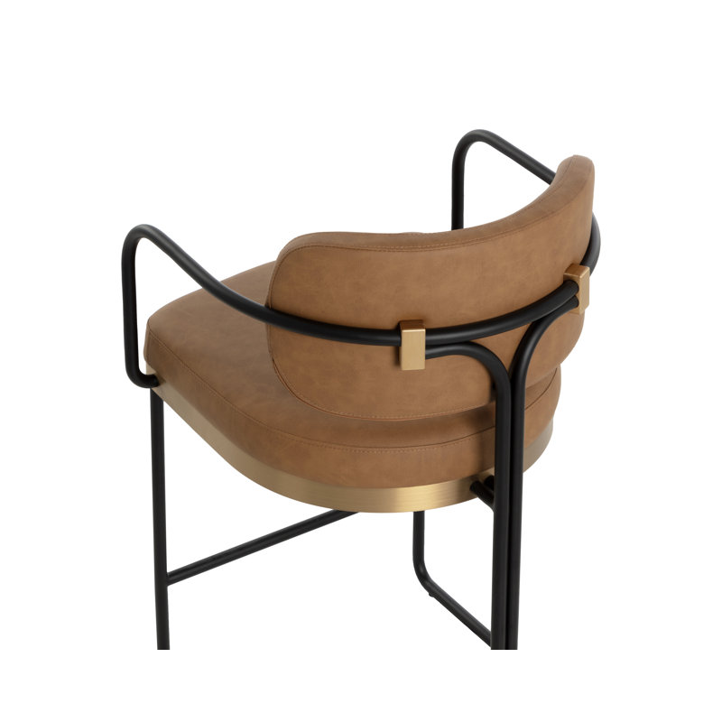 JALEN Upholstered Stool with Metal Frame, Counter Stool (26” Seat Height)