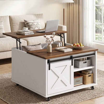31.6" Square Lift-Top Coffee Table 