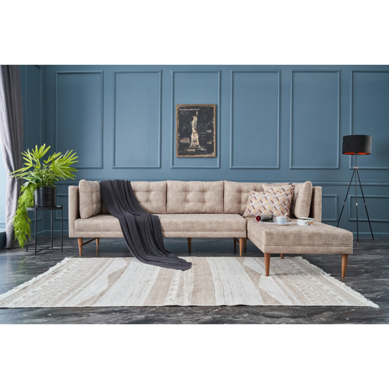 Canapé modulaire Edony, 100 % polyester crème