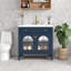 Meuble-lavabo de salle de bain 35,6 po Mid-Century avec verre à motif et bande lumineuse à capteur de mouvement-1269067124