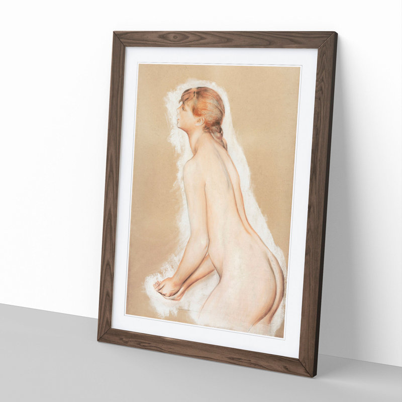 Splashing Figure by Pierre-Auguste Renoir - Picture Frame Painting, 36cm H x 27cm W x 2cm D, Walnut