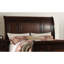 Lit en cerisier pour très grand lit de style oriental, tête de lit à deux panneaux et meubles de chambre à coucher traditionnels, pas de sommier tapissier requis, finition à assemblage simple avec chambre à coucher idéale, cadre en bois-130104346