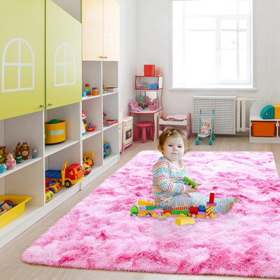 Tapis arc-en-ciel rose pour enfant Noahas 4X6