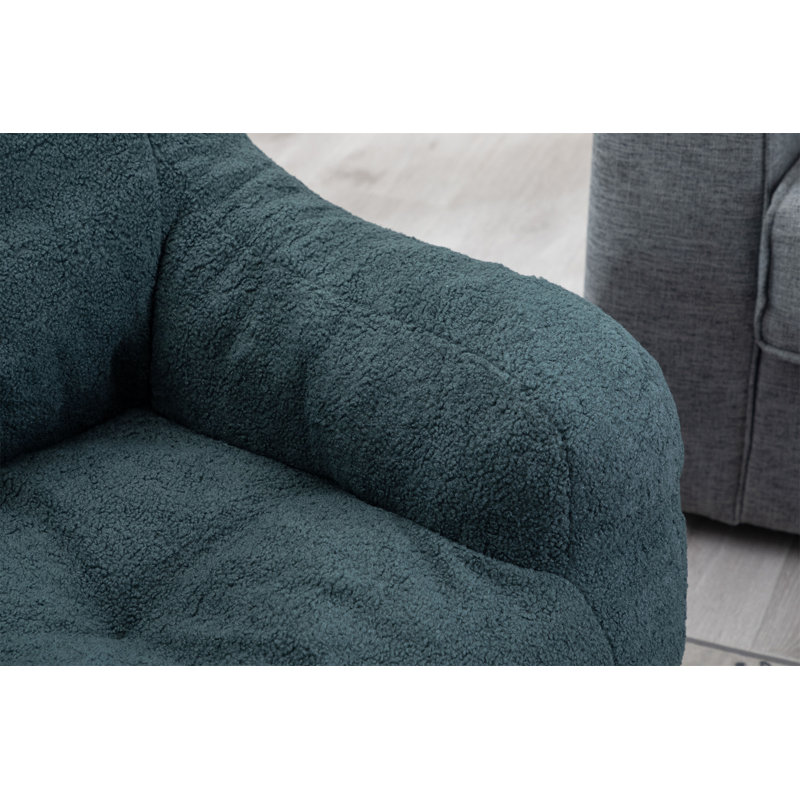 Fauteuil à billes Soft, Imitation fourrure verte