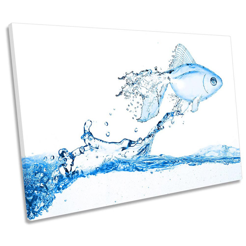 Goldfish Water Bathroom - Wrapped Canvas Print, 81.3cm H x 121.9cm W